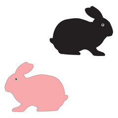Rabbit silhouette, Rabbit vector, Rabbit illustration, silhouette, set icon, silhouette, Rabbit icon