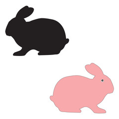 Rabbit silhouette, Rabbit vector, Rabbit illustration, silhouette, set icon, silhouette, Rabbit icon