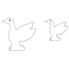Goose silhouette, Goose vector, Goose illustration, silhouette, set icon, silhouette, Goose icon