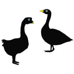 Goose silhouette, Goose vector, Goose illustration, silhouette, set icon, silhouette, Goose icon