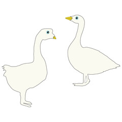 Goose silhouette, Goose vector, Goose illustration, silhouette, set icon, silhouette, Goose icon