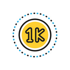Multi color icon for thousand