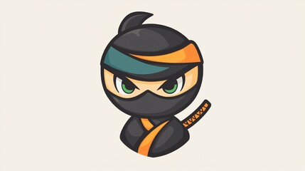 Fototapeta premium Cute Ninja Mascot Portrait