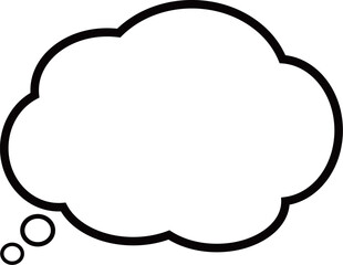 雲の形をしたふきだし。吹き出しの先端が丸くなっている。