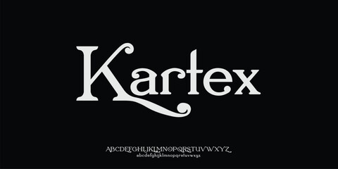 Kartex abstract modern urban alphabet fonts. Typography sport, technology, fashion, digital, future creative logo font. vector illustration	