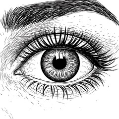 Fototapeta premium Intricate Ink: A Penciled Gaze