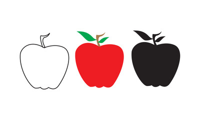 Apple clipart collection, vector, icons isolated on transparent background