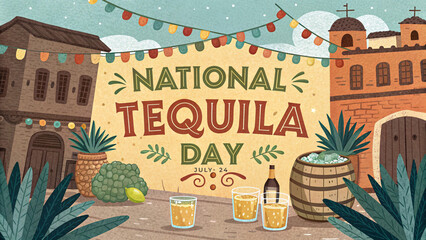 National Tequila Day. Tequila concept Background.