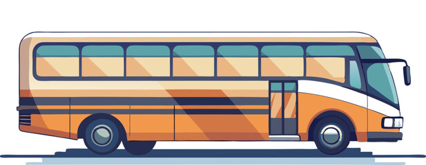 Isolated Tourism Bus Side View Vector Illustration