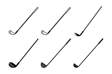 Golf club set vector illustration isolated on white background