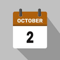 2 october calendar icon vector design month illustration