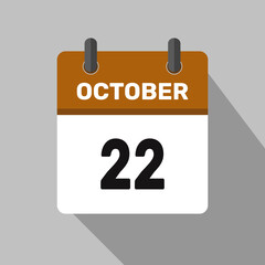 22 october calendar icon vector design month illustration