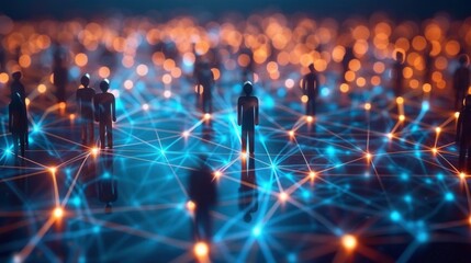Conceptual image shows a network of connections and figures, symbolizing global communication.