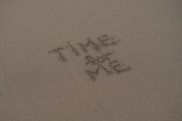 Time for Me – Handwritten Message on Volcanic Sand