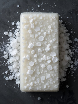 Magnesium stearate. It is a soap, consisting of salt containing two equivalents of stearate and one magnesium cation