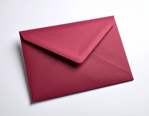A luxurious burgundy envelope isolated on white background