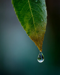 A leaf with a drop of water on it