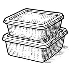 Stacked Plastic Containers