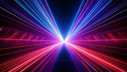 Cyberpunk Neon Laser Beams Abstract Light Intersection Art
