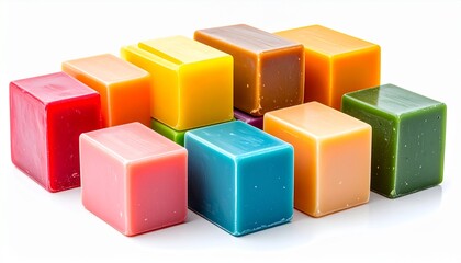 Obraz premium Colorful handmade soap isolated on white background