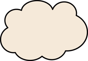 薄いオレンジ色に、フチが黒い、雲の形をしたフレーム