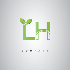 LH Natural Leaf Monogram Logo – Elegant Eco-Friendly Initial Design for Creative Branding & Organic Businesses