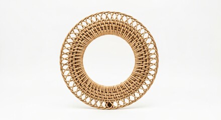 Round Woven Rattan Wall Decor Natural Fiber Home Decor