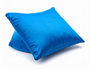Blue pillow for neck isolated on white background