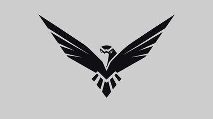 Geometric Eagle Emblem - Strong Avian Symbol Vector Art