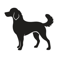 Black Dog Silhouette Standing Dog Vector Illustration for Pet, Animal, and Canine Design Projects, ai generated