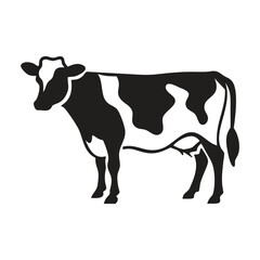 Cow black silhouette vector isolated on white background 