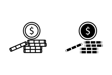coin money business icon vector, isolated on white background.