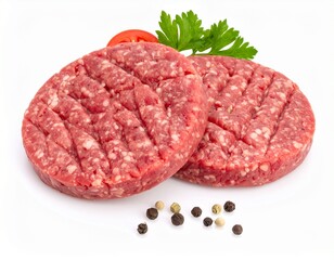 Hamburger patty isolated on a white background 