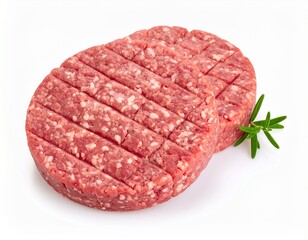 Hamburger patty isolated on a white background 