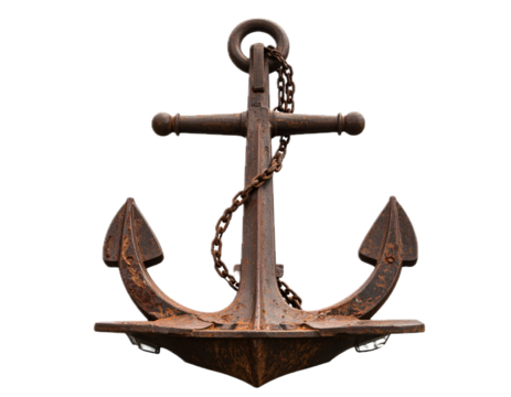 Rusty Anchor isolated on a transparent background Png