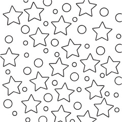 Stars and Circles Pattern Coloring Page
