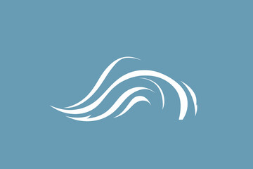 Obraz premium Abstract White Wave Design Against a Solid Light Blue Background Minimalist Clean Aesthetic Evoking Fluidity and Calmness