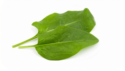Sorrel leaves isolated on white background