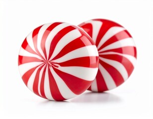 Obraz premium Round peppermint candy isolated on white background