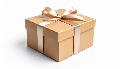 Fototapeta premium Gift box tied ribbon isolated on white background