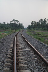 railroad tracks in the morning