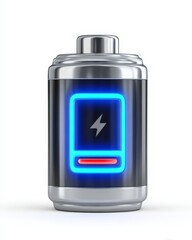 Futuristic Battery Charging: Low Power Icon & Sleek Design