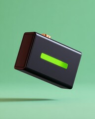 Sleek Black Device with Green LED Indicator - Modern Tech Gadget