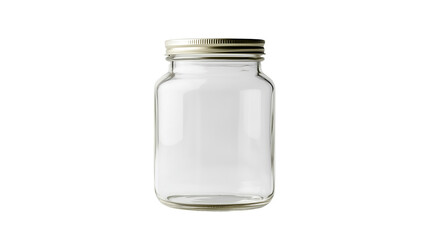 A set of clear, unmarked glass jar isolated on a transparent background, perfect for various uses isolated on a transparent background