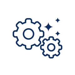 Gear Line Icon. Editable Stroke Mechanic Engineering Outline Sign