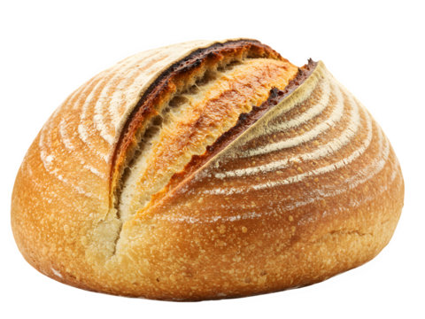 loaf of freshly baked bread isolated on transparent background Generative Ai.
