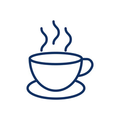 Hot Coffee Line Icon. Editable Stroke Cofee in Mug Outline Sign