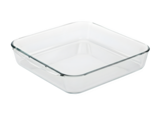 Glass refractory baking tray isolated on transparent background Generative Ai.
