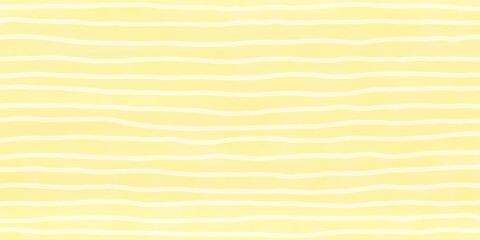 黄色と白の手描きボーダー柄