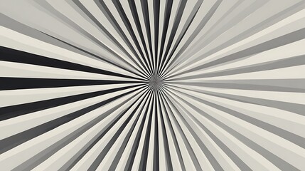 Monochromatic Sunburst Rays: Abstract Black & White Radial Pattern for Retro, Pop Art & Dynamic Backgrounds